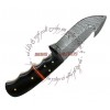 Rebel Wolf Guthook Skinner Hunters Damascus Forged Bowie Knife